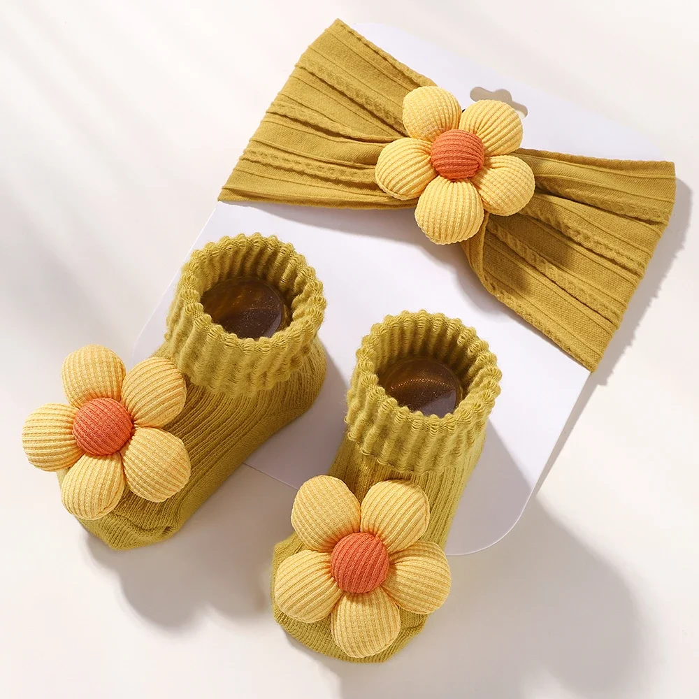 2 قطعة مجموعة الجوارب عقال الطفل زهرة لينة النايلو...