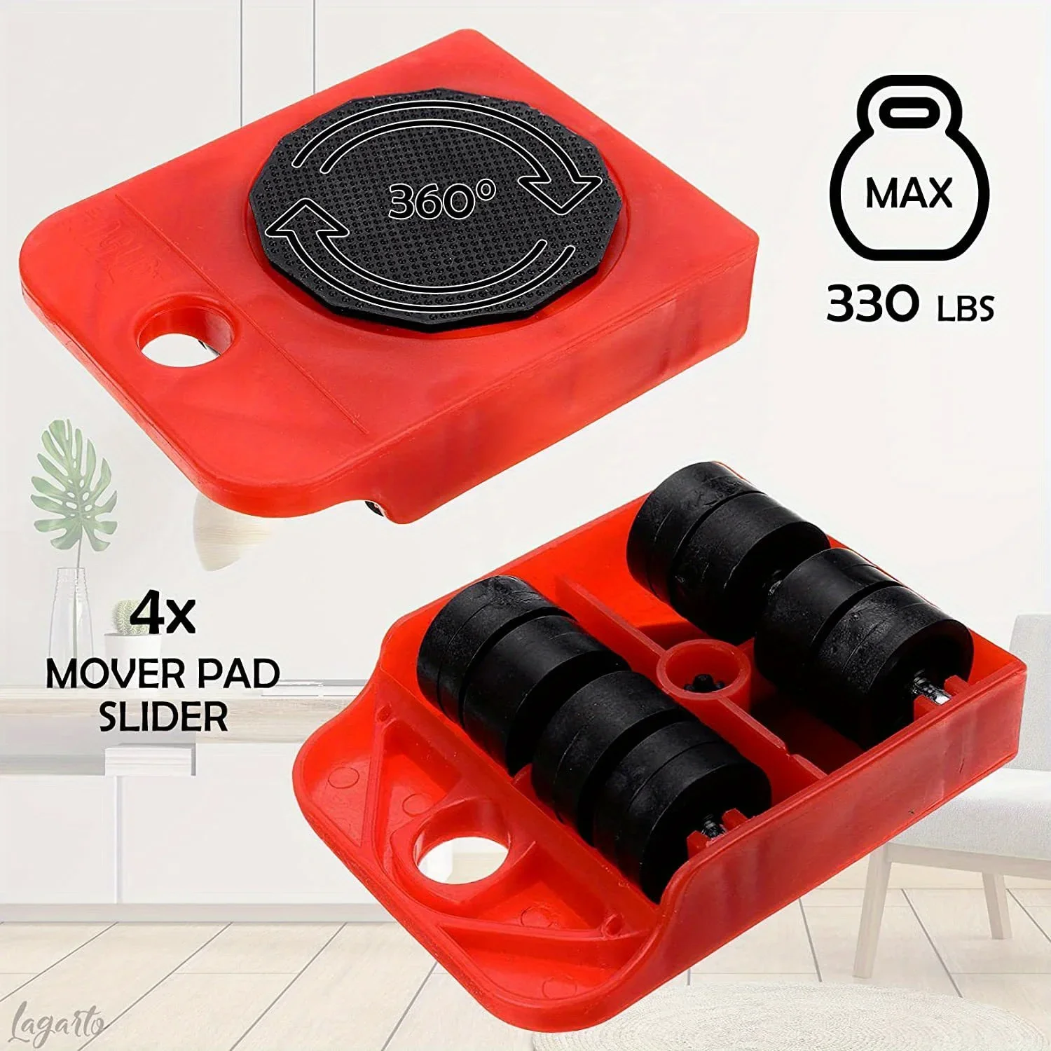 Furniture Lifting and Handling Tool, 360° Swivel Cushion, Easily Move Sofas, Durable Plastic and Carbon Steel, Moving Tool 6
