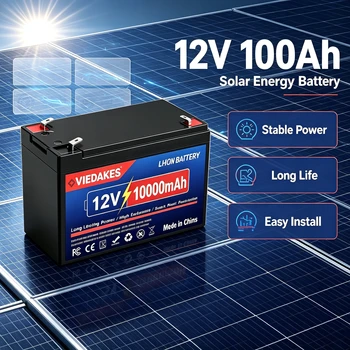 🔥 Batteria LiFePO4 12.8V 100Ah con celle 21700, a ciclo profondo, con BMS integrato per solare, camper, campeggio, nautica, auto giocattolo
