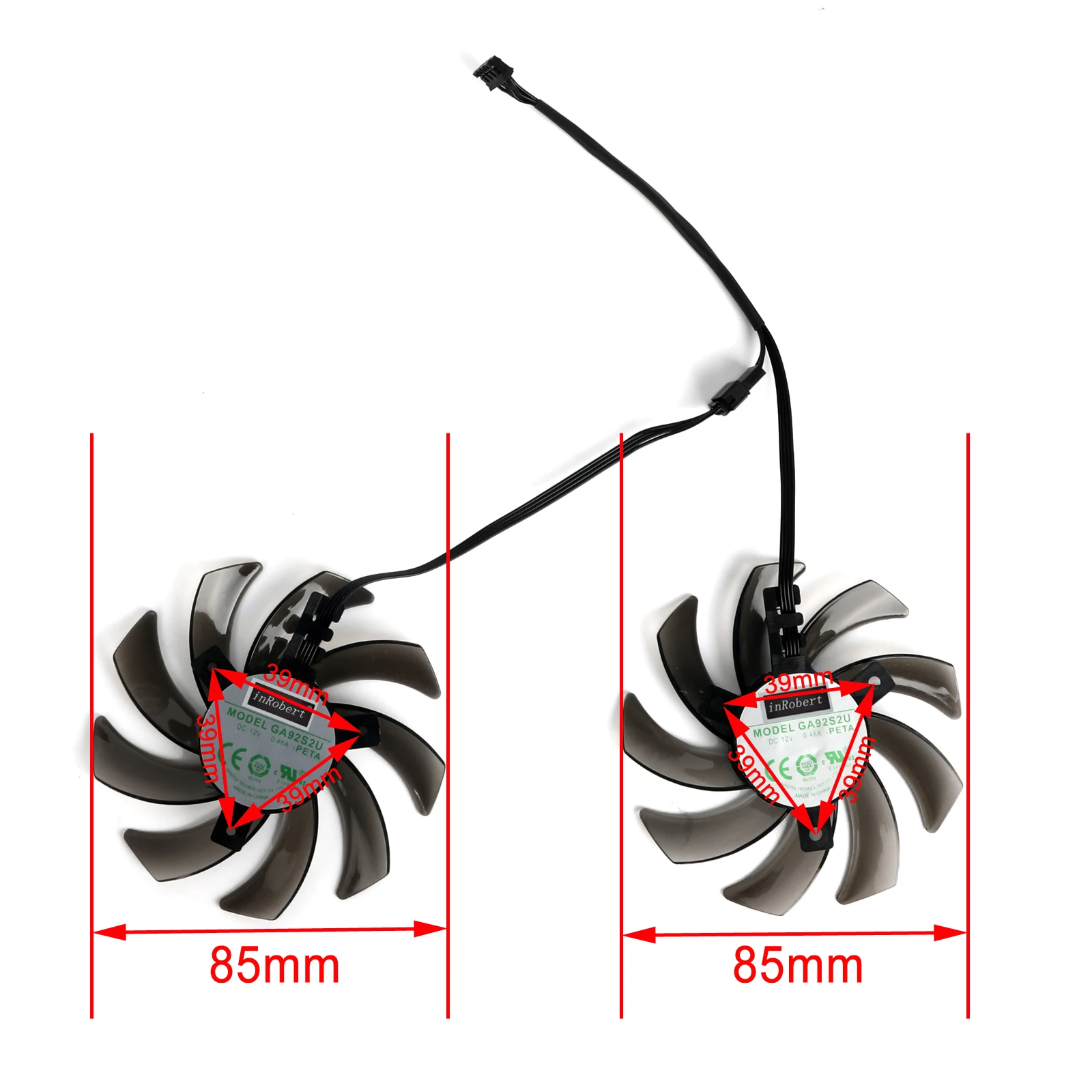 Placa de Vídeo Ventilador Substituição para Palit Geforce Gtx 1060 1070 1080 1070ti 85 mm Ga92s2u Gtx1060 - Imagem 6
