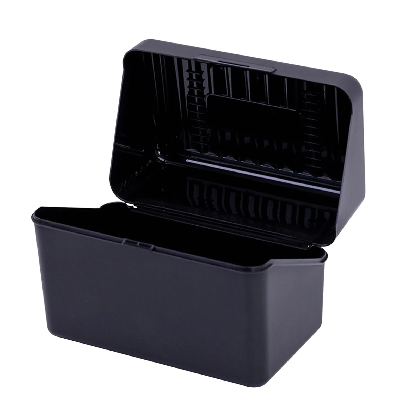 Black Storage Box Plastic with Hinged Lid Crafts Storage Organiser Medicine  Box