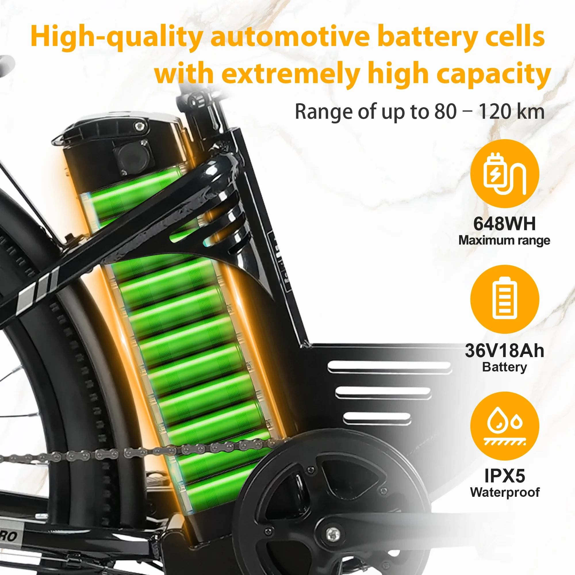 TTGO C2PRO Urban Commuting E-Bike 250W Bürstenloser Motor 36V18Ah Lithium-Akku Elektrofahrrad 26*1,95" Reifen Trip E-Bike – Detail 2