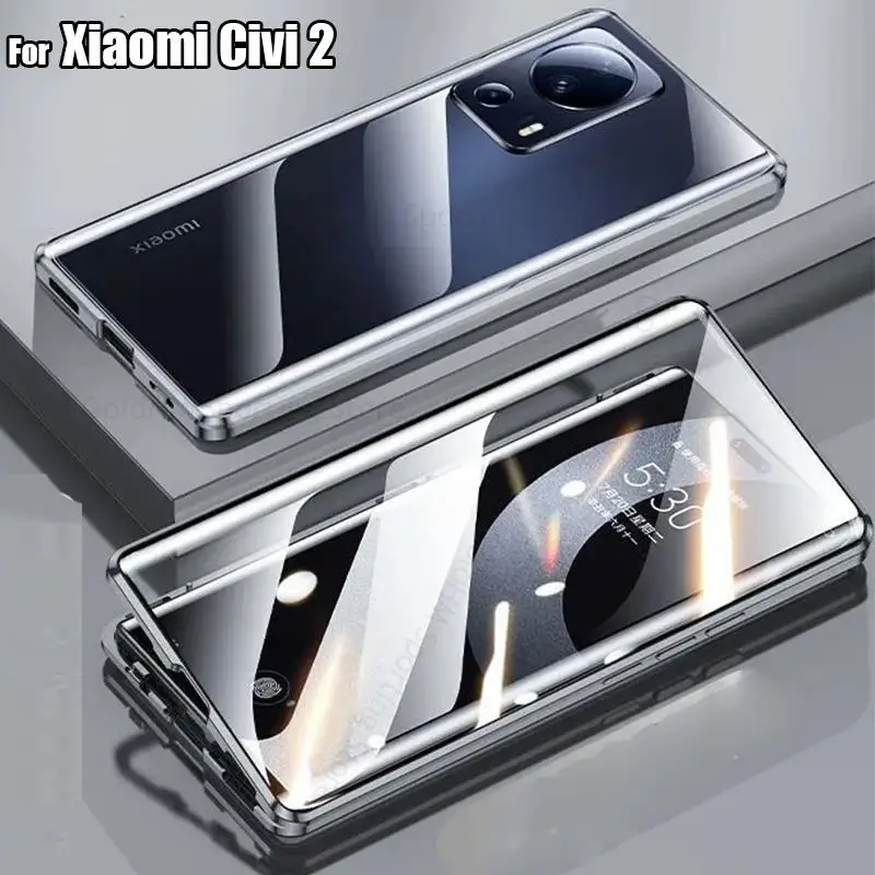 

Чехол для телефона Xiaomi Civi 2 из закаленного стекла для Mi Civi 2 360, двусторонний Магнитный защитный флип-чехол для Civi 2