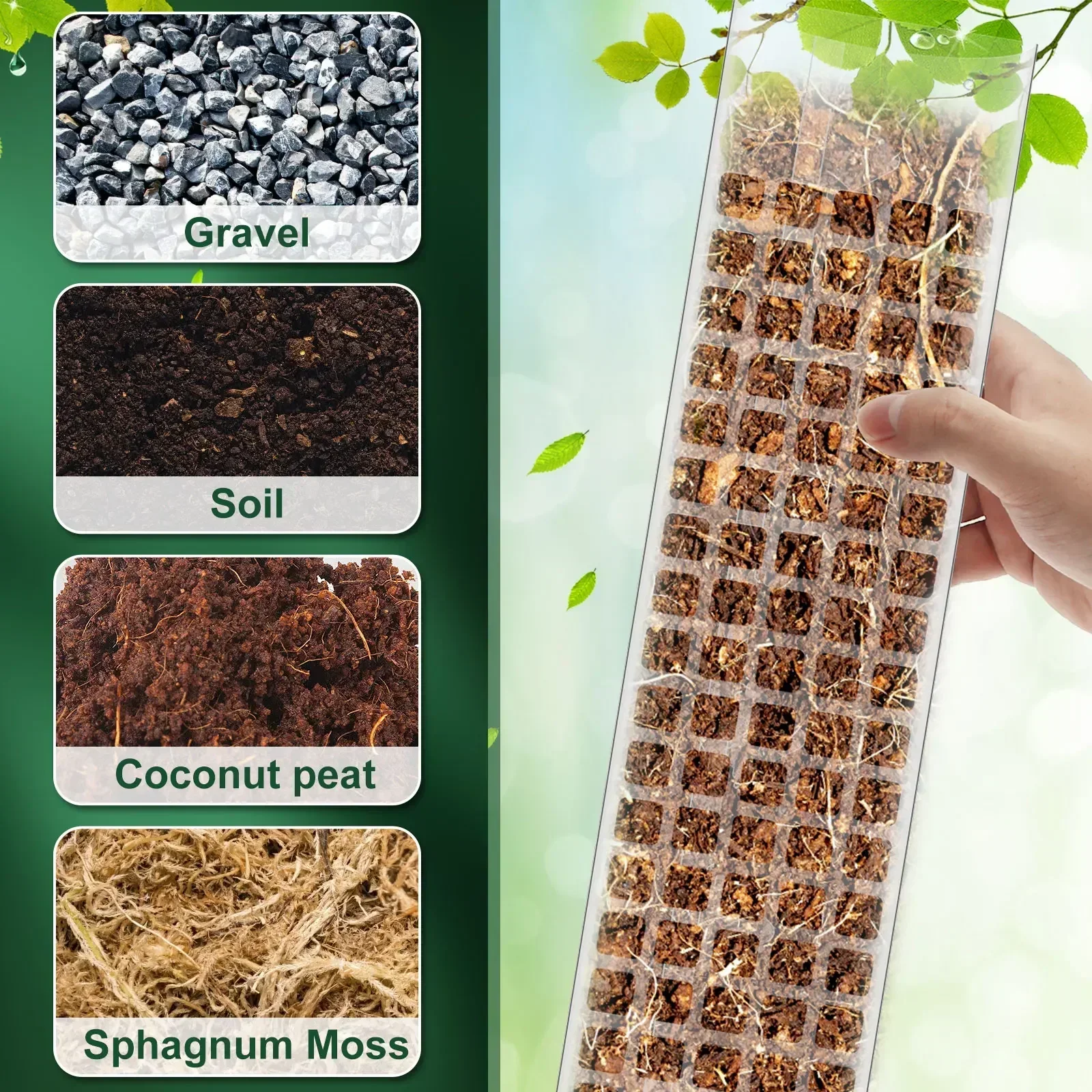 Plastic Plant Supports 24 Inch Plastic Moss Pole for Plants Monstera Climbing Plants Support Indoor with Sphagnum Moss