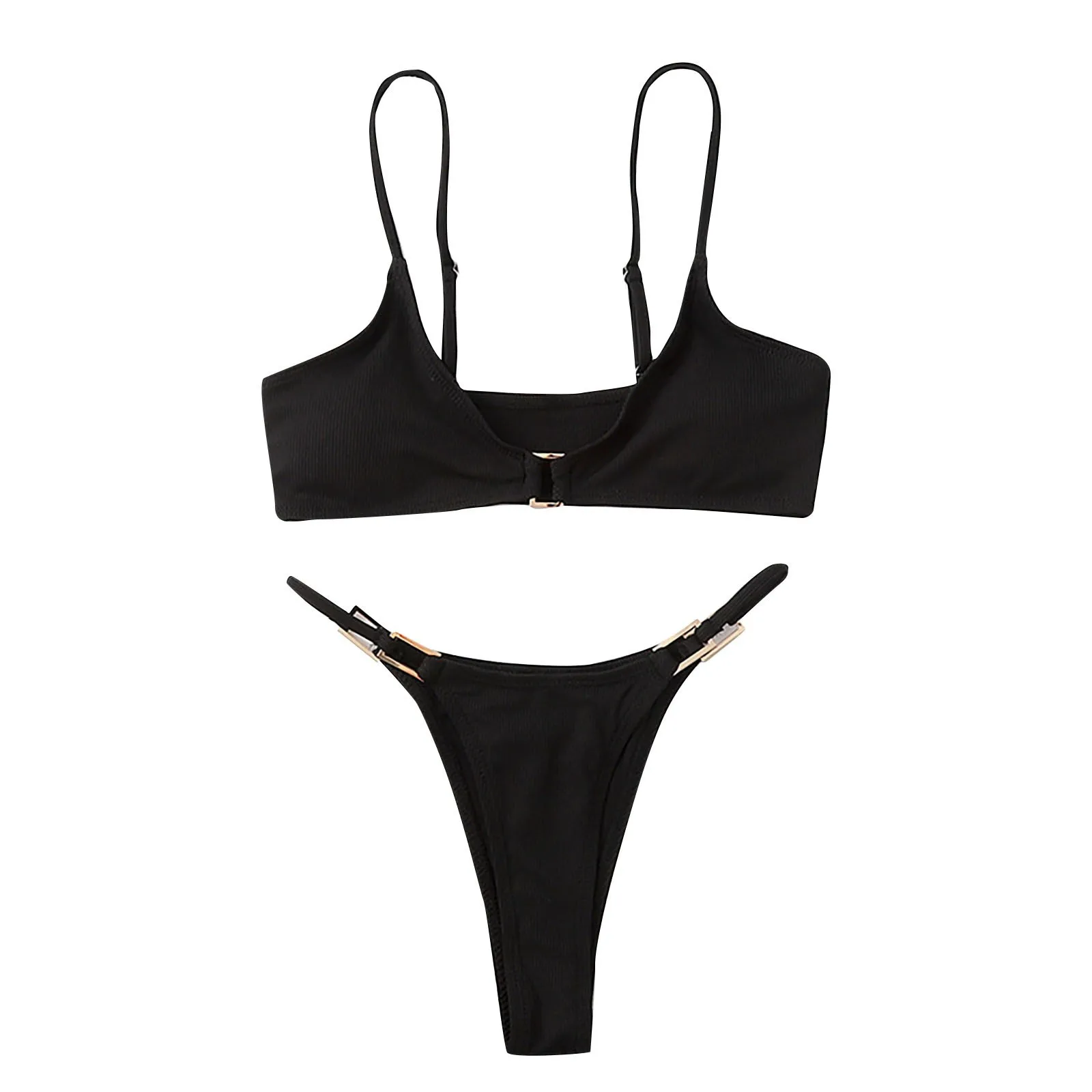 

Женский модный небольшой однотонный пляжный купальник в полоску (2 комплекта с нагрудной подушкой без стального бюстгальтера) женский купальник из 2 предметов