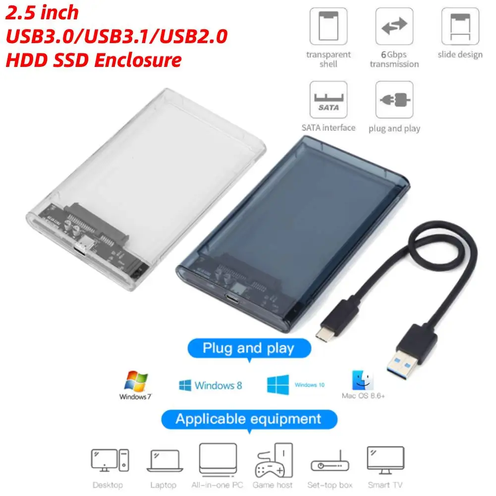 inch HDD Case SATA To Hard Drive Enclosure 6Gbps