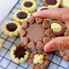 Chocolate Jam Sandwich Flowers Heart Cream Cookie Cutter Biscuit Mould 3D Christmas Fondant Stamp Cake Decor Baking Supplies 3