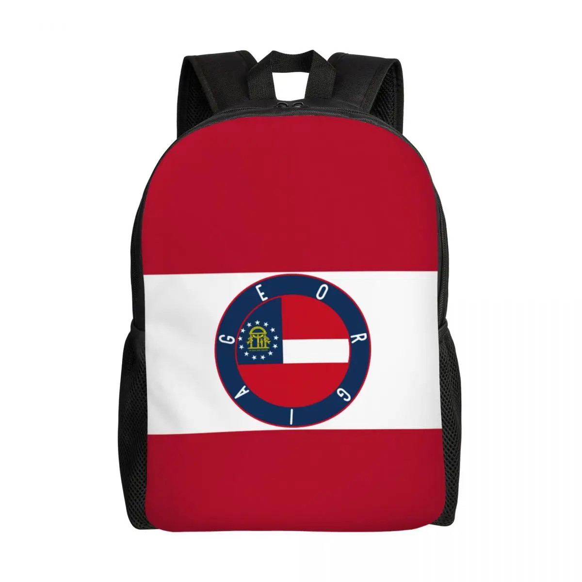 

Custom Georgia Flag Decal Backpack Women Men Casual Bookbag for College School Georgian Proud Patriotic Bags