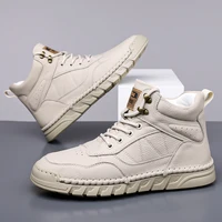 Genuine Leather Men Casual Shoes Breathable Sneakers Fashion British Style Loafers Men Luxury Designer Boat Shoes Zapatos Hombre