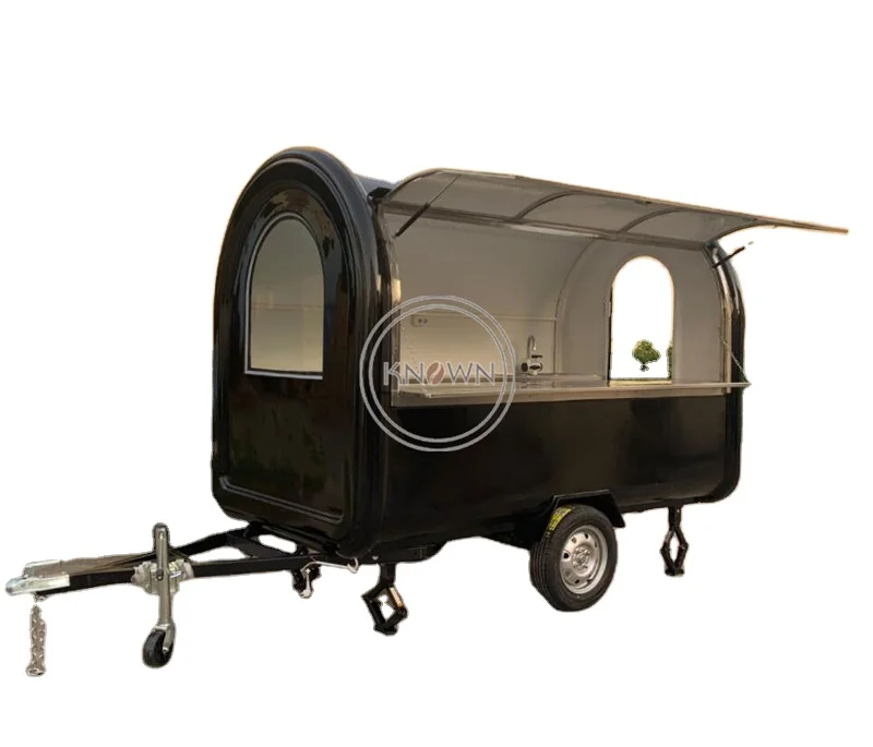OEM 2.8M Length Mobile Food Trailer Coffee Ice Cream Cart Hot Dog Red Wine Kiosks Van Truck with Cooking Equipment for Sale