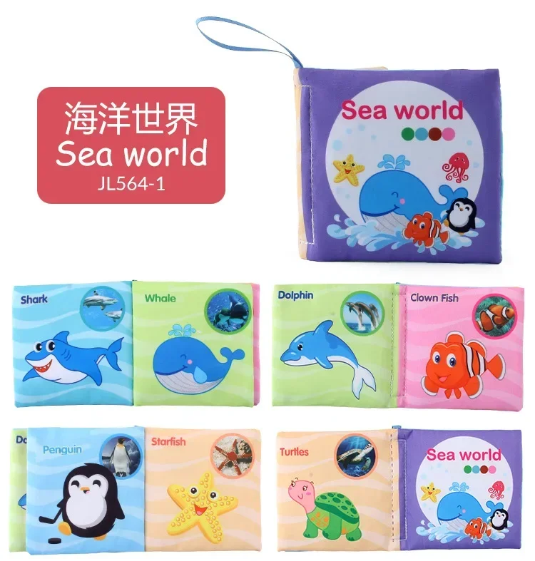 Baby Books Cloth Useful Early Education Cartoon Pictures Durable Flexible Tear-resistant Books Cognitive Sensory Kids Toddlers 6