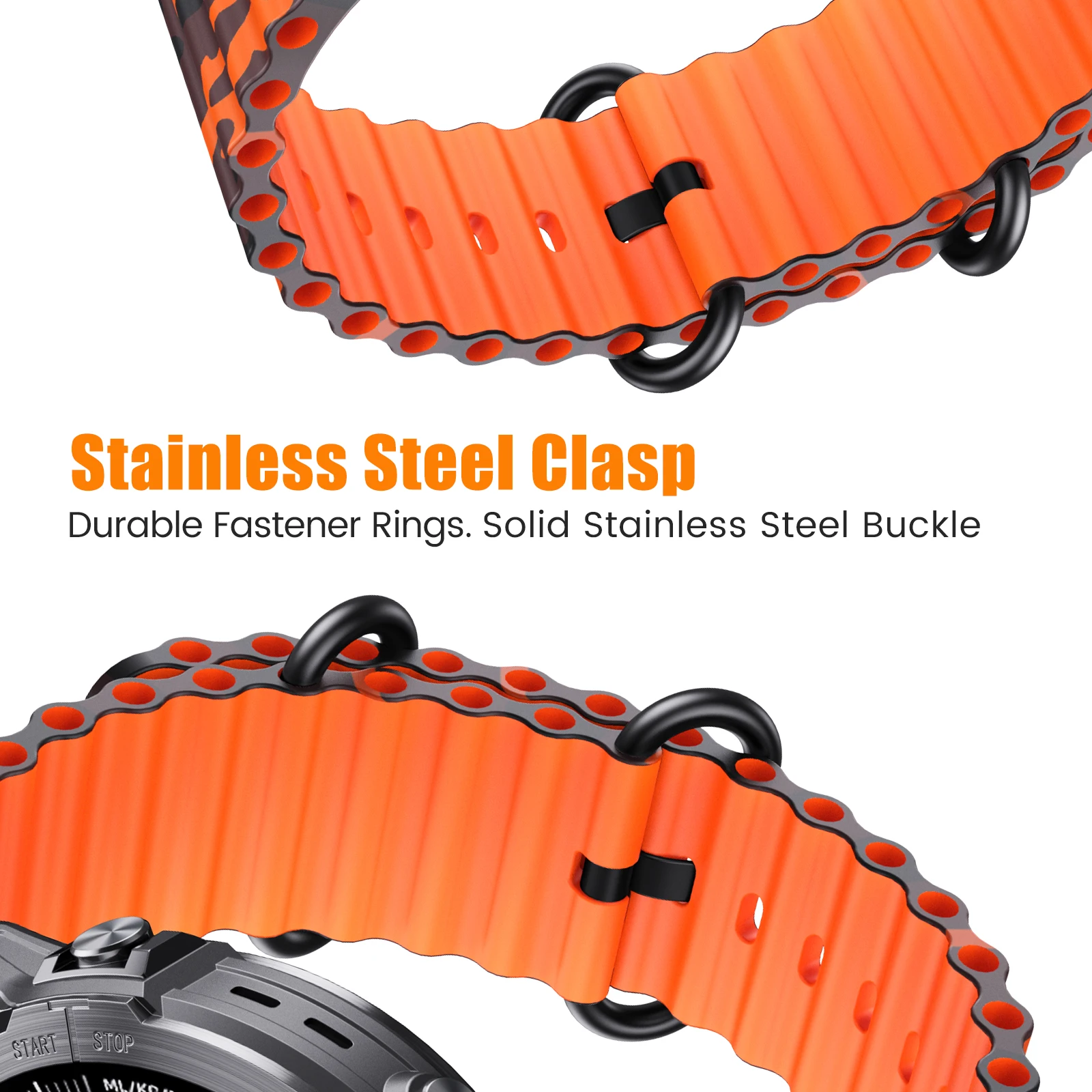 Camo Ocean Silicone Quick Release Wristband Strap