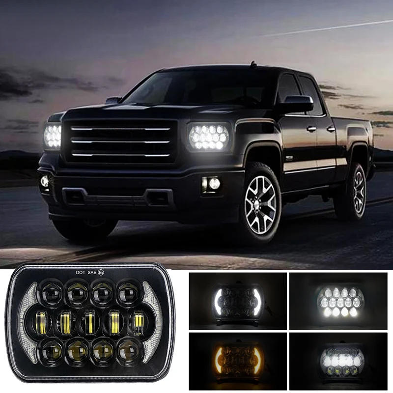 

New 30000LM 7 Inch 5X7 7X6 For Wrangler Off-Road Vehicle Modified LED Square Car Light 300W Truck Headlight Work Light
