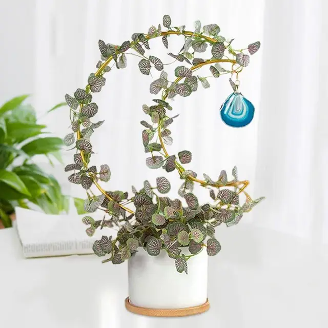 Rácsos A Mászó Növényekhez Beltéri Hold Alakú Növényi Rács Achát Medál Kis Kerti Cserepes Növények Barkácsolásához - Image 4