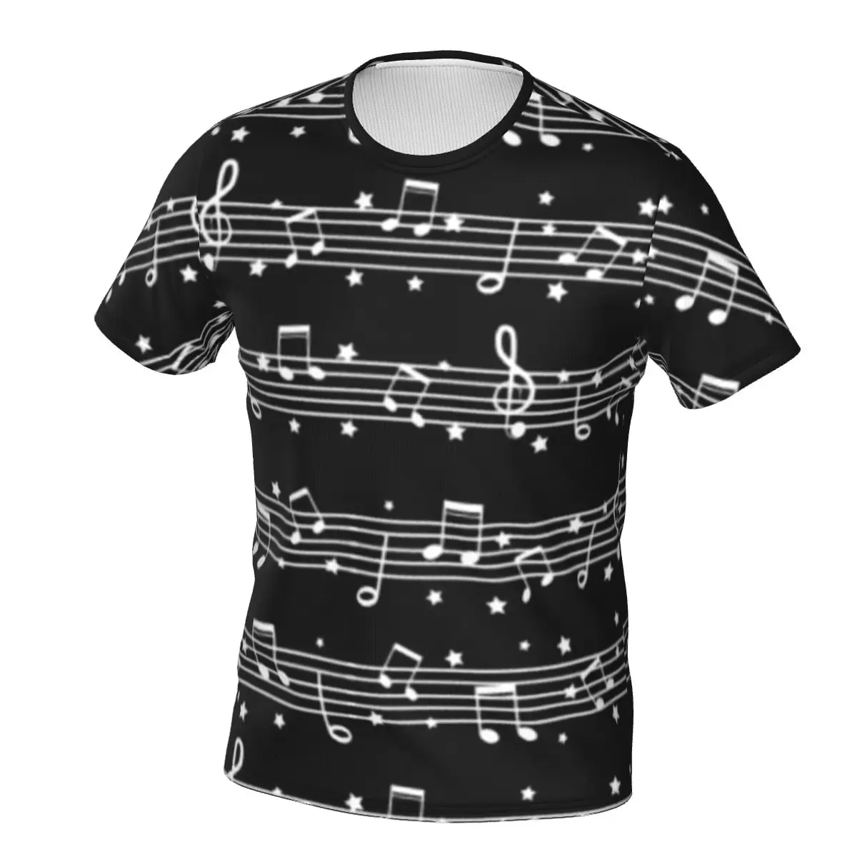 Music Notes White T Shirt Monochrome Men Novelty Tshirts Premium