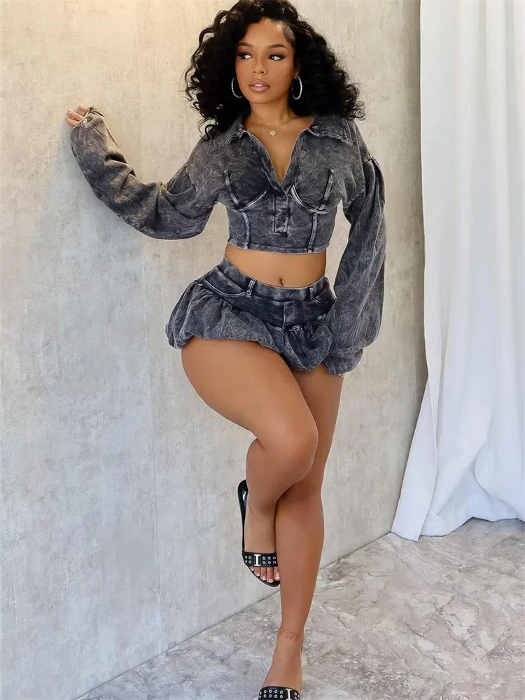 Wmstar Two Piece Set Women Sexy Dress Sets Skirts Party Make An Old Skirt Set (with Safety Pants Inside) Wholesale Dropshipping