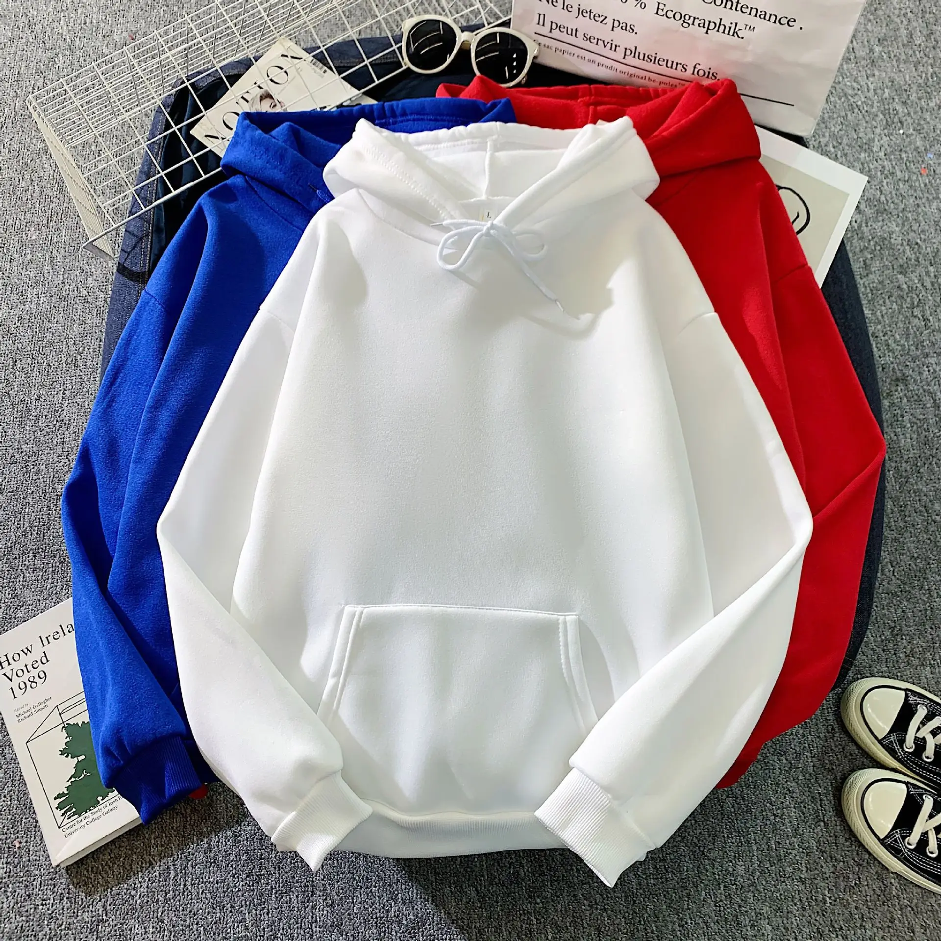 Sports Hoodie 2022 Spring Autumn Men's and Women Casual Hooded Pullover Sweatshirt Solid Color Sports Hoodie Sweatshirt NS5235