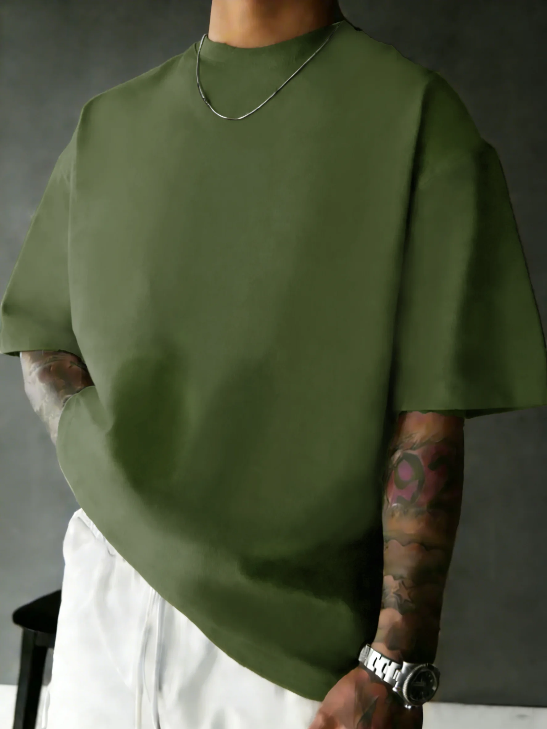Sommer-Strand-T-Shirt aus Baumwolle mit kurzen Ärmeln für Herren, lässig, locker, kurz geschnitten, atmungsaktiv, bequem, Basic-T-Shirts, Sport, Streetwear, weich – Detail 16