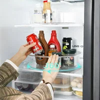 360° Rotating Tray Lazy Susan Fridge Organizer Turntable Storage Tray Clear Food Storage Organizer Spice Rack kitchen Organizer 1