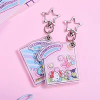 Fashion Sanrio Acrylic Shaker Keychain Pendant Star Shape Carabiner Durable Scratch-Resistant Decorative Bag Pencil Pouch 1