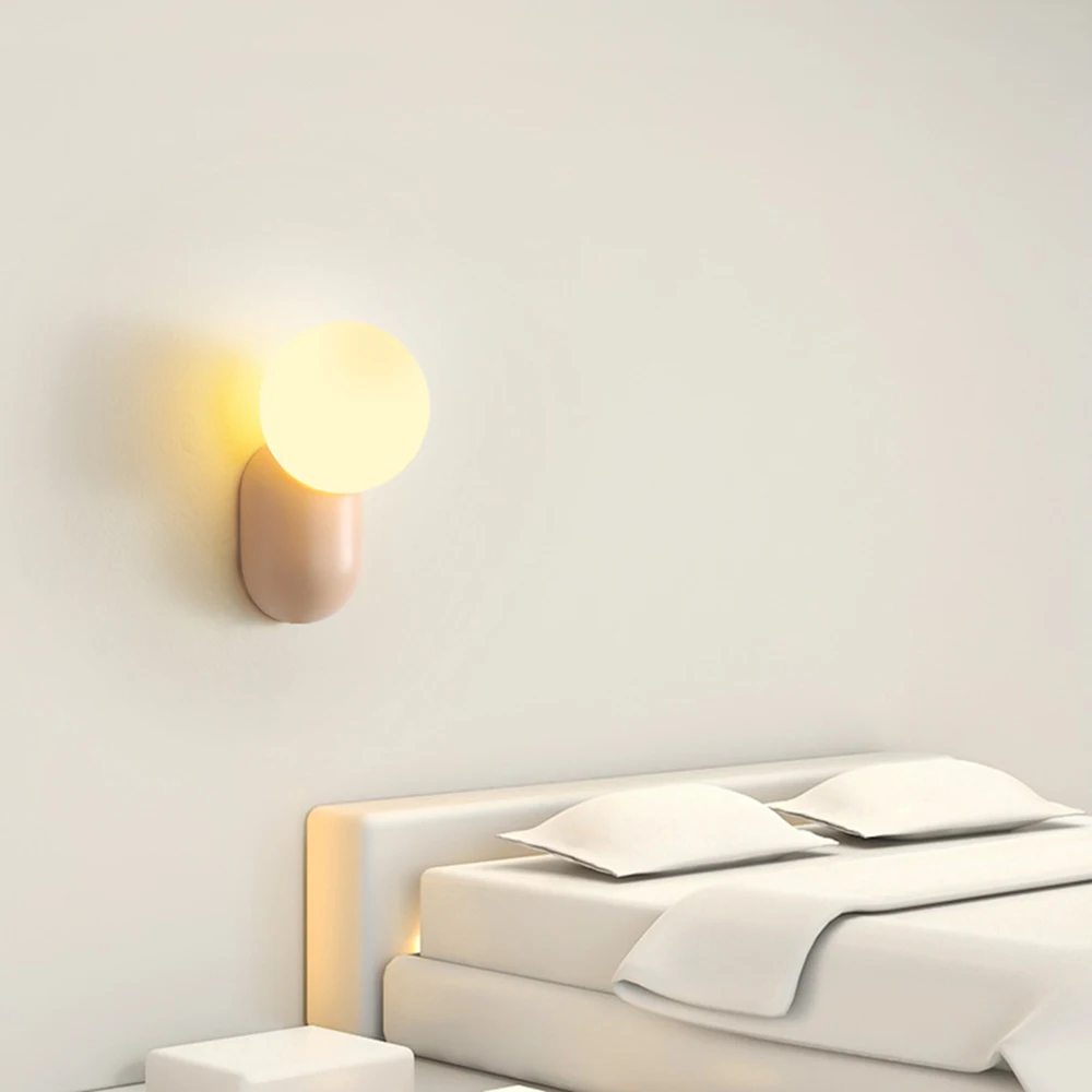 Cute Cream LED Wall Lamp Bedroom Living Children's room Bathroom Bedside Mirror Decoration Lighting Fixtures Wall Sconce Lights