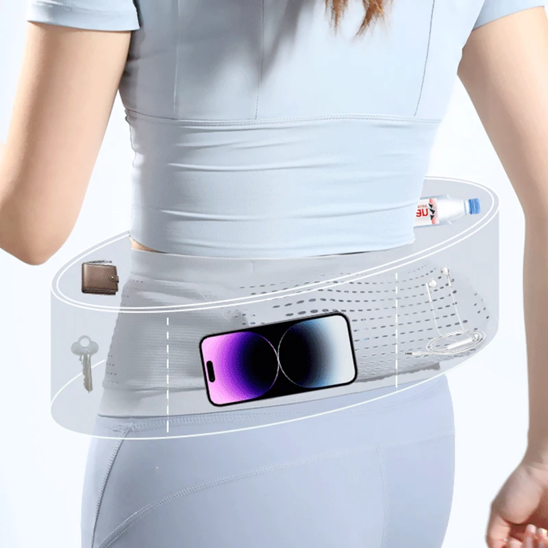 Seamless Invisible Running Waist Belt Bag Unisex Sports Fanny Pack Mobile Phone Bag Gym Running Fitness Jogging Run Cycling Bag