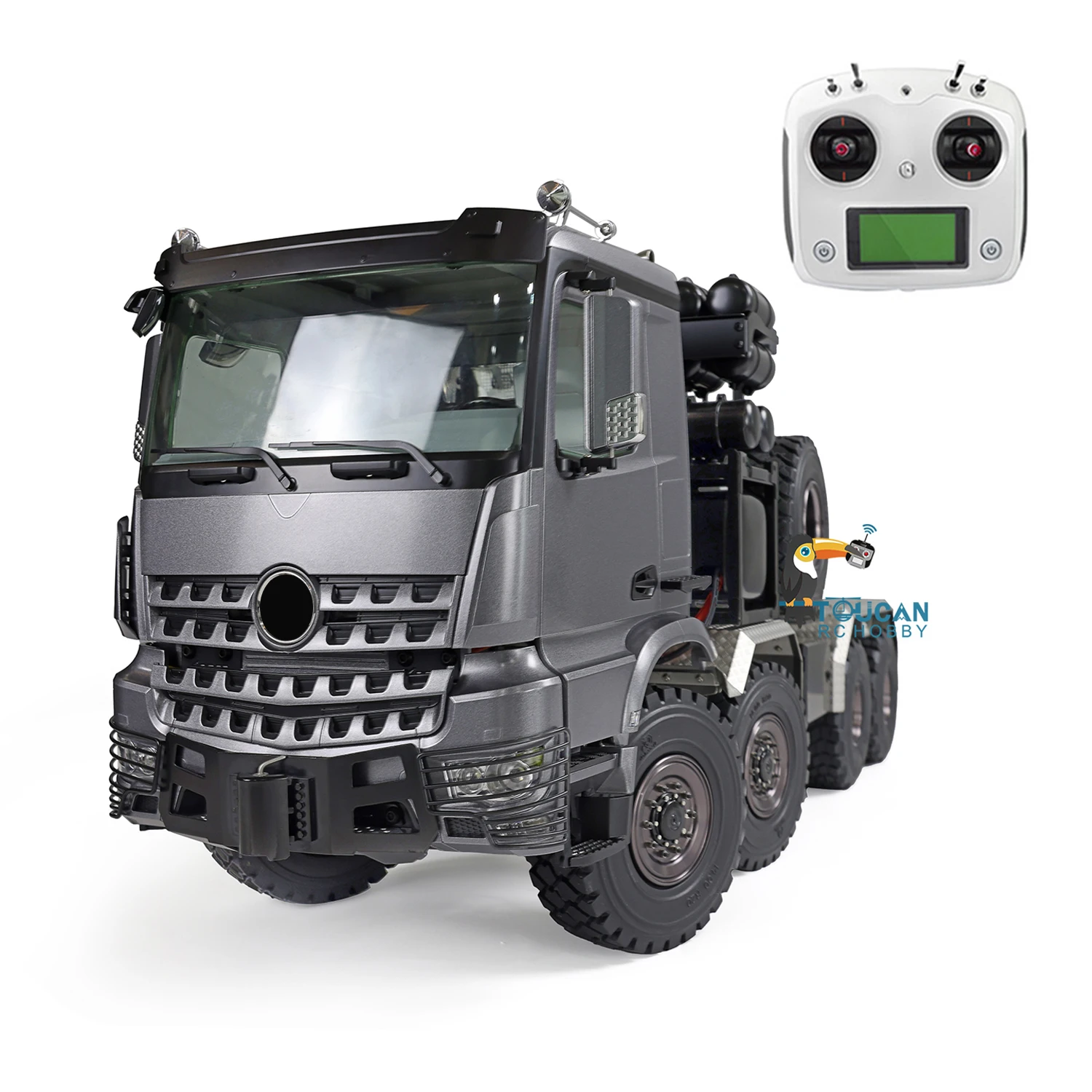 JDM 1/14  8*8 Metal Off-road RC Tractor Model With Differential Axle 3Speed Gearbox Sound Light System Outdoor Toy TH20010 2