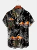 Summer Seaside Shirt For Men Women With Plant Palm Tree Pattern Print Design Short Sleeve Fashion Shirt Button Up Versatile Top 4