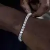 Bracelet de Tennis en cristal de luxe pour hommes, Hip Hop, tendance, Punk, zircone, chaîne de Couple sur la main, bijoux Streetwear