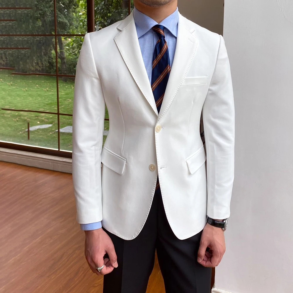 

Business Casual British Small Suit Men's Jacket Slim Elegant Professional Dress Gentleman Solid Color Single-breasted Suit Top
