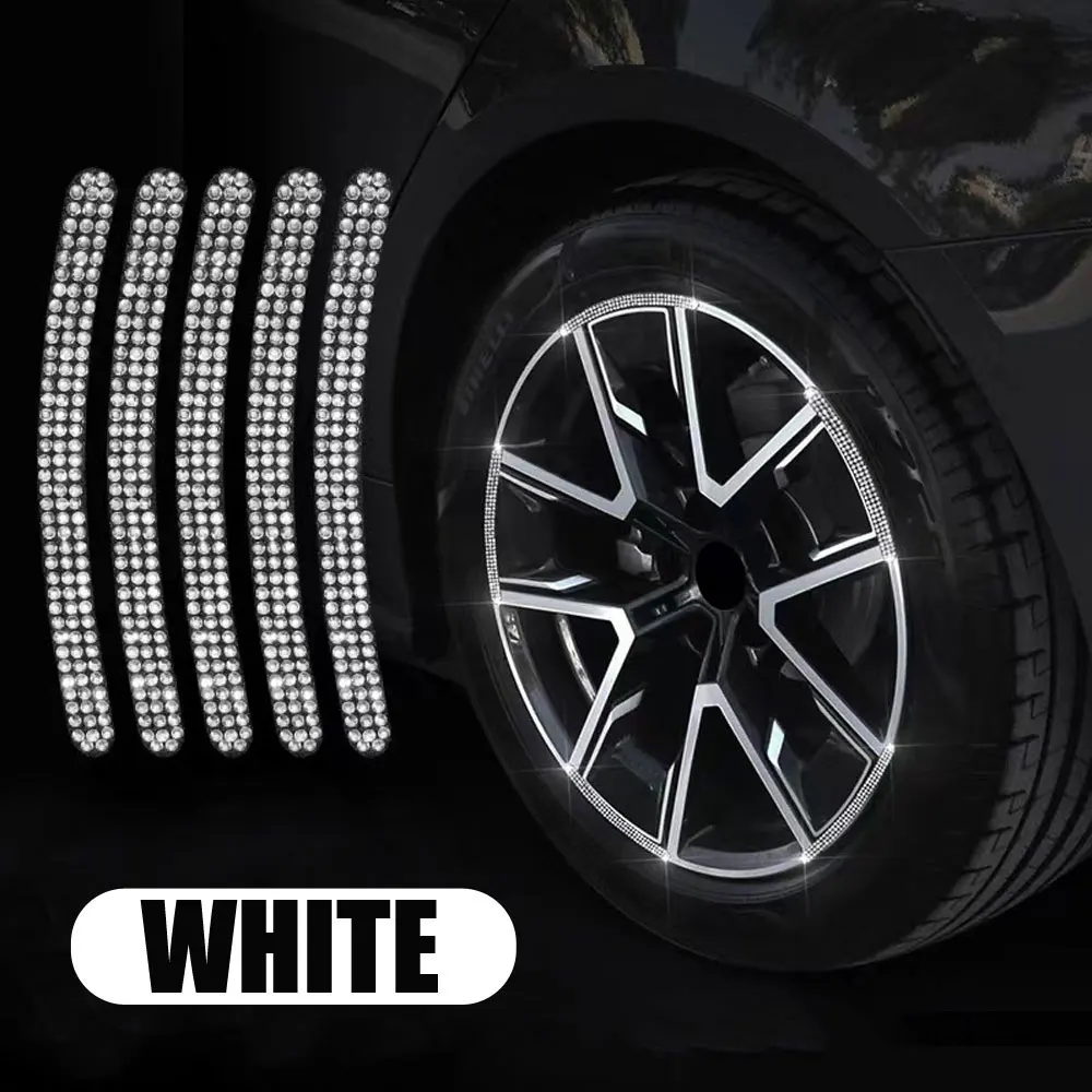 

Car Tire Rim Reflective Sticker Rhinestone Safety Warning Strip Motorcycle Bike Auto Wheel Hub Reflector Stickers Decals 20Pcs