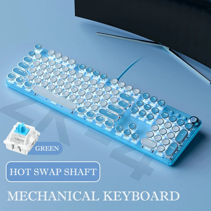 Mechanical Keyboard Round Blue Mechanical Keyboards Arabic Mechanic