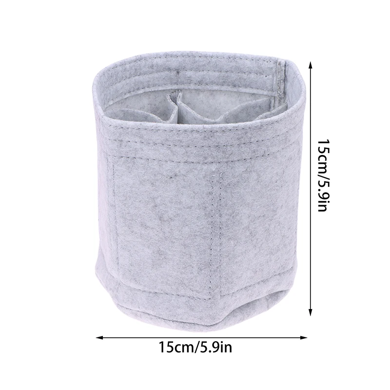 Women Make Up Bag Bucket Felt Insert Bag Soft Pouch Handbag Travel Purse Liner Portable High-capacity Cosmetic Organizer 5Colors 6