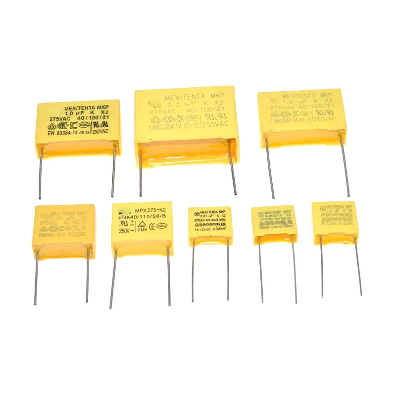 10pcs 275VAC capacitor X2 series 0.01UF ~ 2.2UF Polypropylene film capacitor New 10nf 100nf 150nf 200nf 680nf 470nf 1UF 10pcs 250v104j 5% high quality 0 1uf pitch 7 5mm or 10mm 100nf 250v 104 104j cbb polypropylene film capacitor