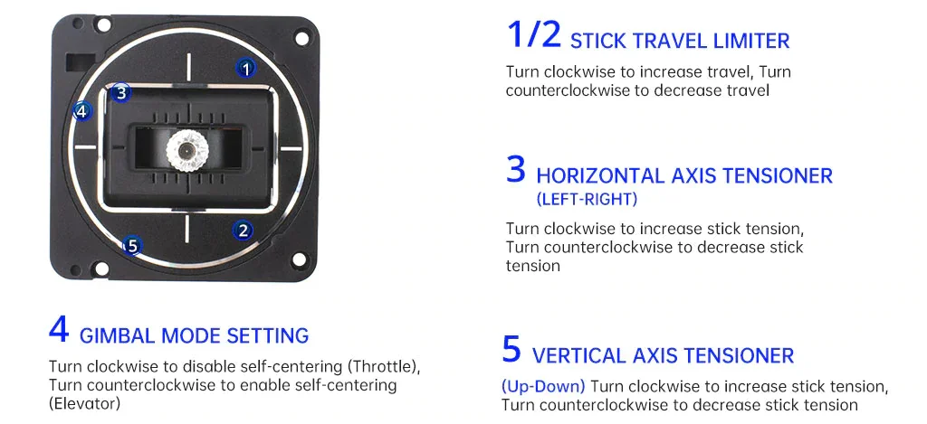 RadioMaster TX16S MKII Radio Controller HALL V4.0 ELRSRED Hall Gimbals Transmitter Remote Control Support EDGETX OPENTX RC Drone 17 GIMBAL MODE SETTING 5 VERTICAL AXIS TENSION