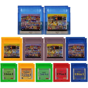 Cartuccia di gioco GBC, scheda console con compilazione di giochi 61 in 1, 108 in 1, Super 22, 18 in 1 per GBC