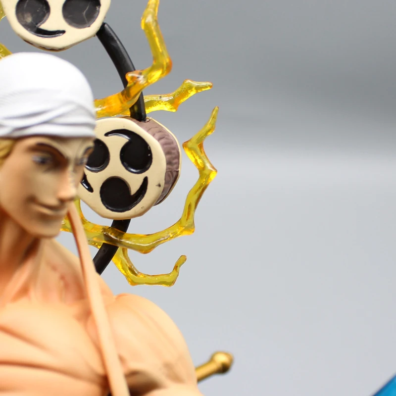 BANDAI 18cm One Piece Enel Anime Figure Roronoa Zoro Enel GK Figurine PVC  Statue Model Doll Collectible Decoration Toys Gifts