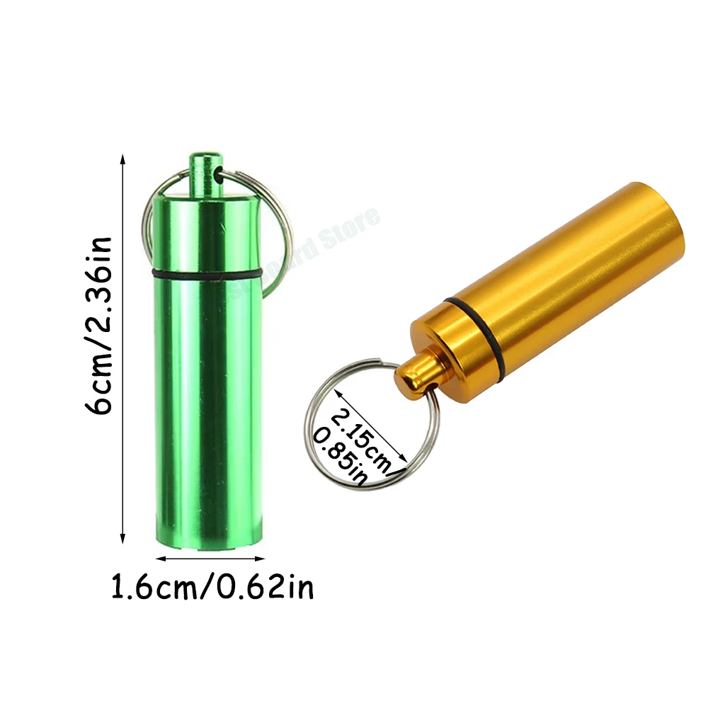 Case, Organizer, Portable Design Outdoor Waterproof Keychain Storage Bottle Tank Box Holder Capsule Seal Container Airtight Container Mini Portable Sealed Jar Water Container Keychain (Black
