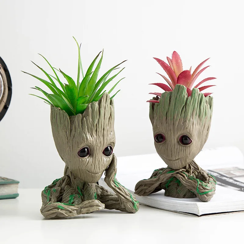 Garden Planter Groot Flower Pot Tree Man Planter With Drainage Hole Home Decor Pencil Pen Holder Office Christmas Birthday Gift Flower Pot Plant Pot