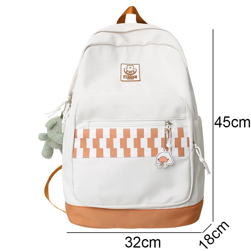 New Lady Plaid Nylon College Packet Fashion Girl Travel Laptop Student Backpack Women Leisure School Bag Female Lattice Book Bag