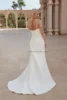 Elegant Spaghetti Strapsl Pleat Sheath Wedding Dreses Side Slit Detachable Train 2 In 1 Custom Made Bridal Grown 3