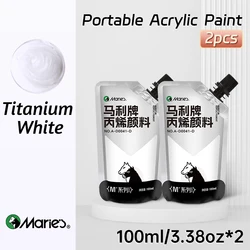 Vibrant 43 - Color Acrylic Paint Set for Creative Projects, 100ml Each (TITANIUM WHITE)