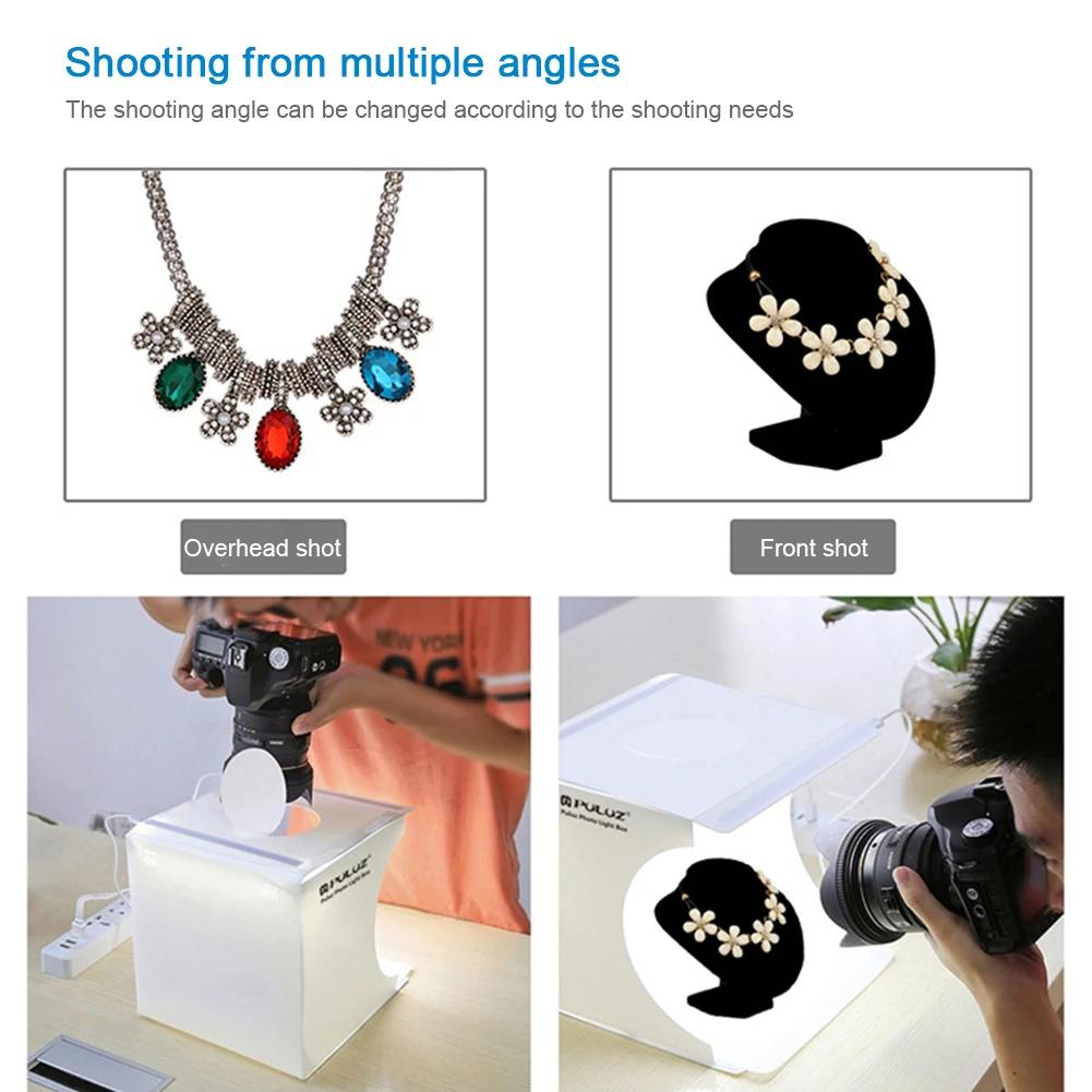 Mini Portable Practical Photo Studio Led Tabletop Shooting Light Box Professional Jewelry Watch With Backdrops For Small Items