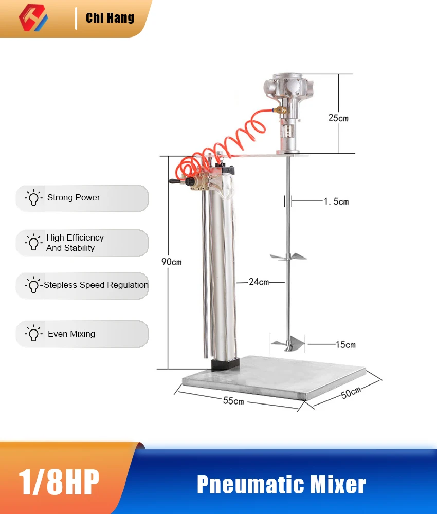

50/60 галлонов пневматический миксер, промышленный подъемник, перемешиватель краски, малотонный барабан, рассеянные чернила, клей, жидкая краска