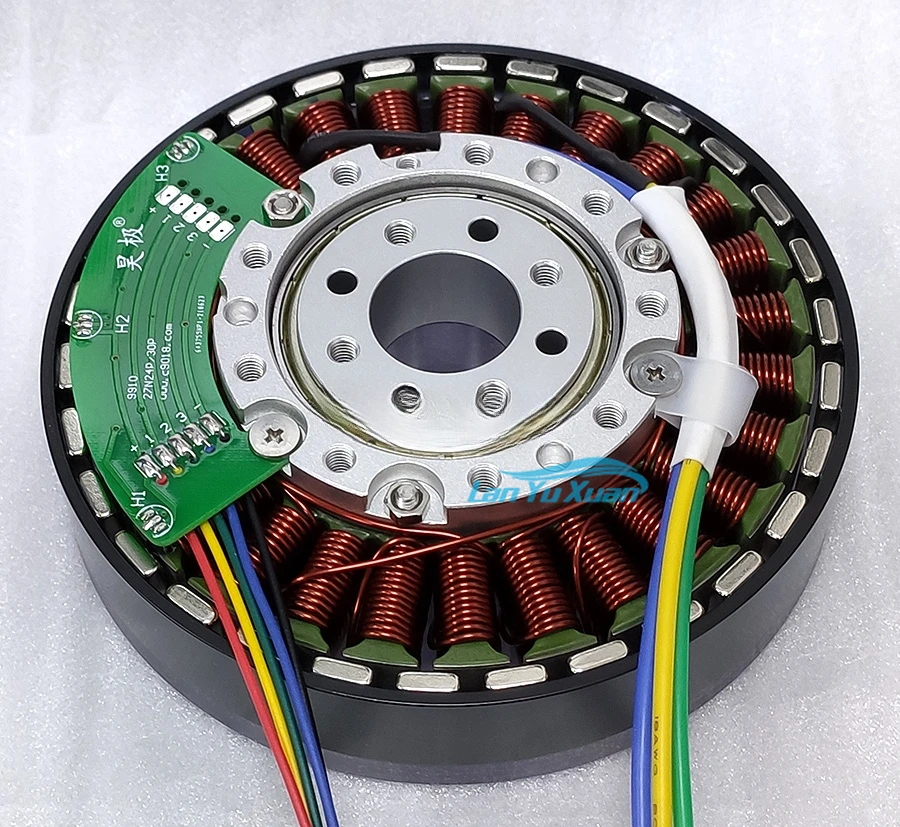 

Customized Haoji 300W Disc DC Brushless Motor 27N30P Hollow Shaft Flat Direct Drive Motor with Inductive Hall