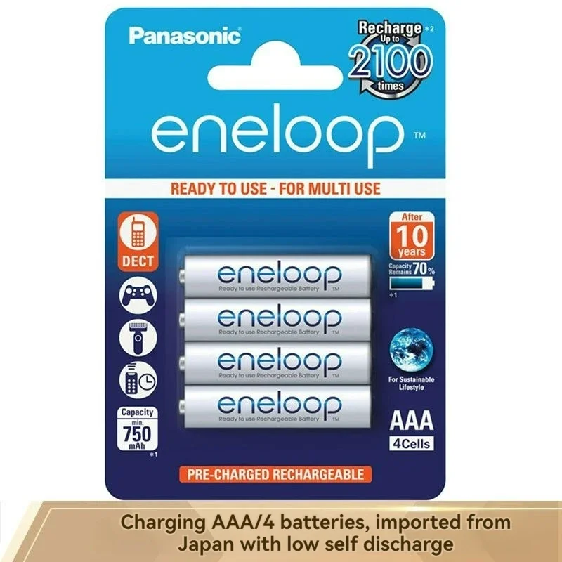 Rechargeable Batteries Panasonic Eneloop 800mAh AAA 1.2V NI-MH For Electric Toys Flashlight Camera Pre-Charged