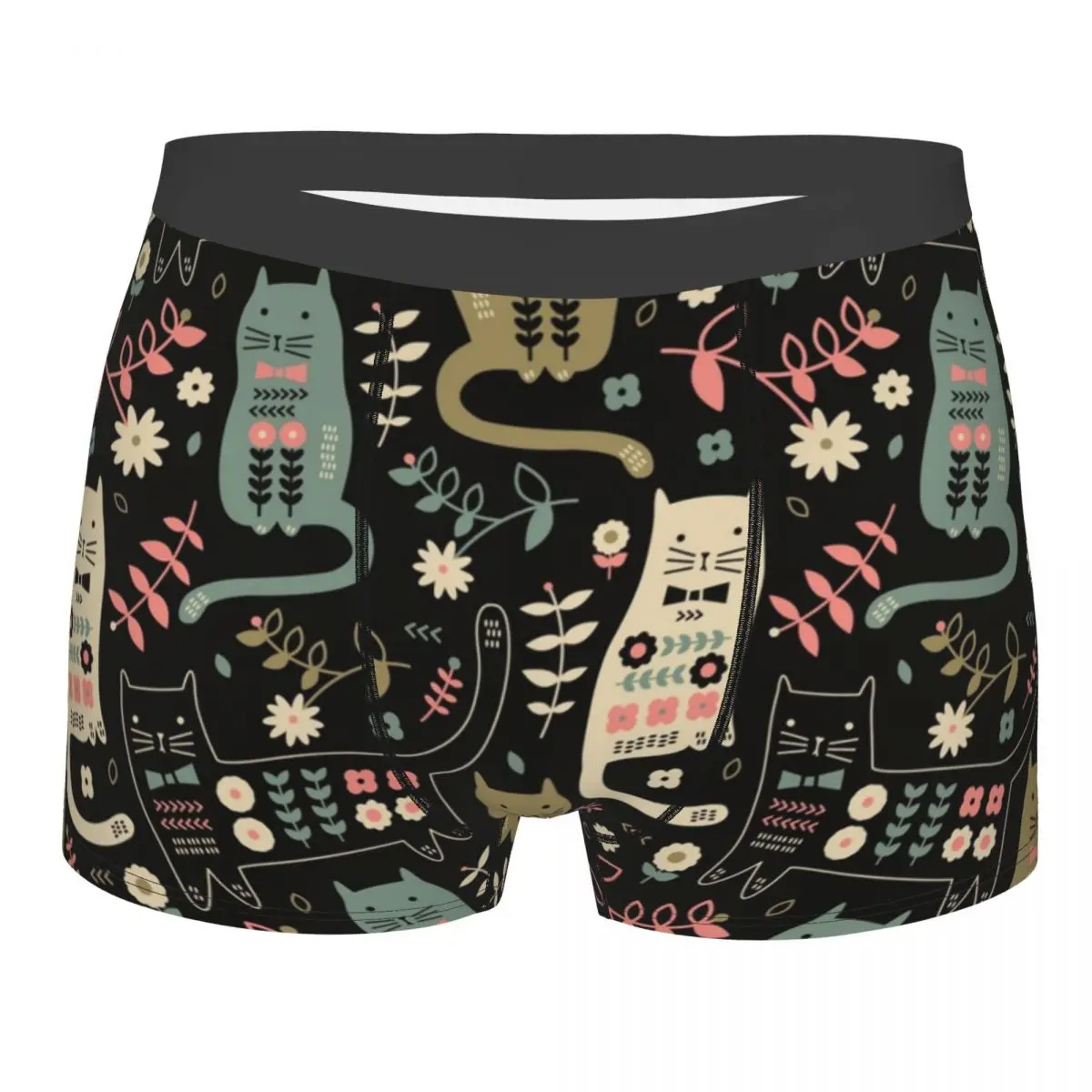 

Cat Folk Cryptid Animal Pattern Men Underwear Boxer Briefs Shorts Panties Printed Polyester Underpants for Male Plus Size