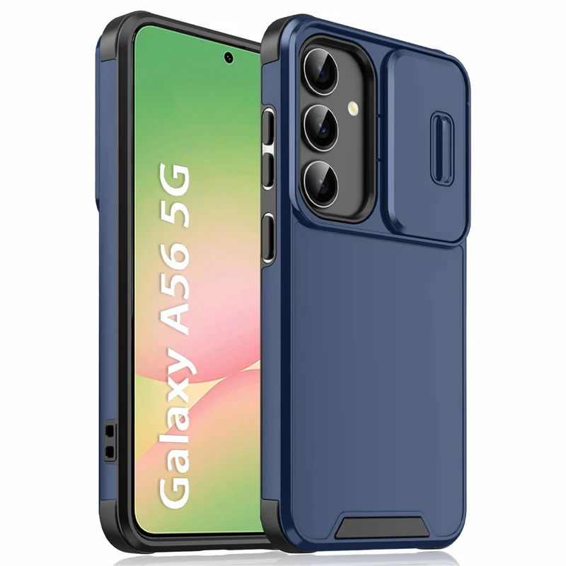 Frosted Armor Shockproof Bumper Case with Slide Camera Lens Protection
