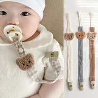 Cute Bear Baby Pacifier Chain Clips Holders Anti-drop Chain Cartoon Teething Clips Teether Toy Soother Pacifier Strap 1