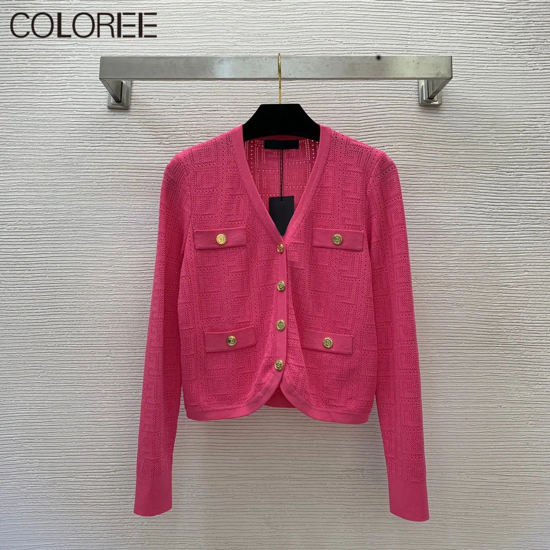 

Autumn Winter Clothes Women Casual V-neck Long Sleeve Top Mujer Luxury Designer Pink White Black Cardigans Para Mujer